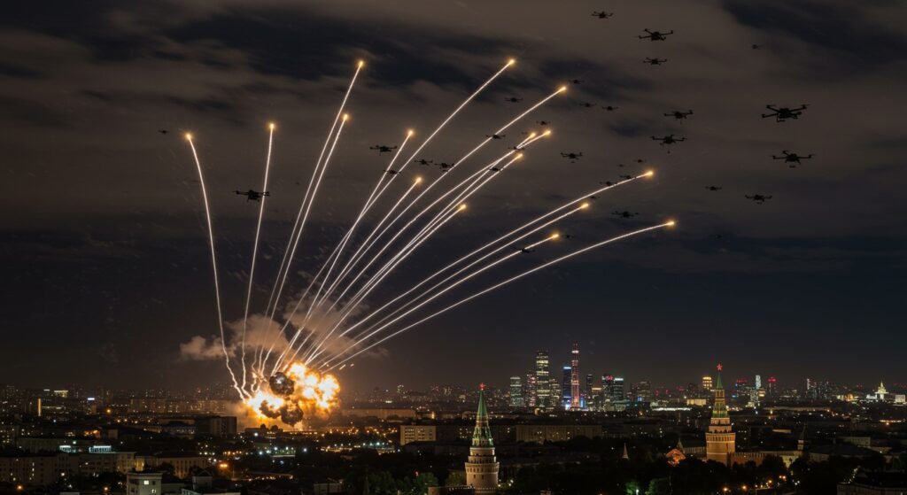 Russian Air Defense Downs 19 Ukrainian Drones Targeting Moscow; Capital Airports Temporarily Closed After Second Consecutive Night of Attacks